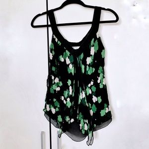 NINE WEST Semi-sheer Sleeveless Flowy Blouse